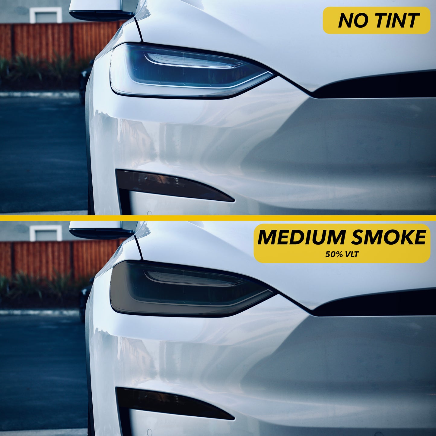 Headlights Smoke Tint for Tesla Model S (2016+ including Plaid