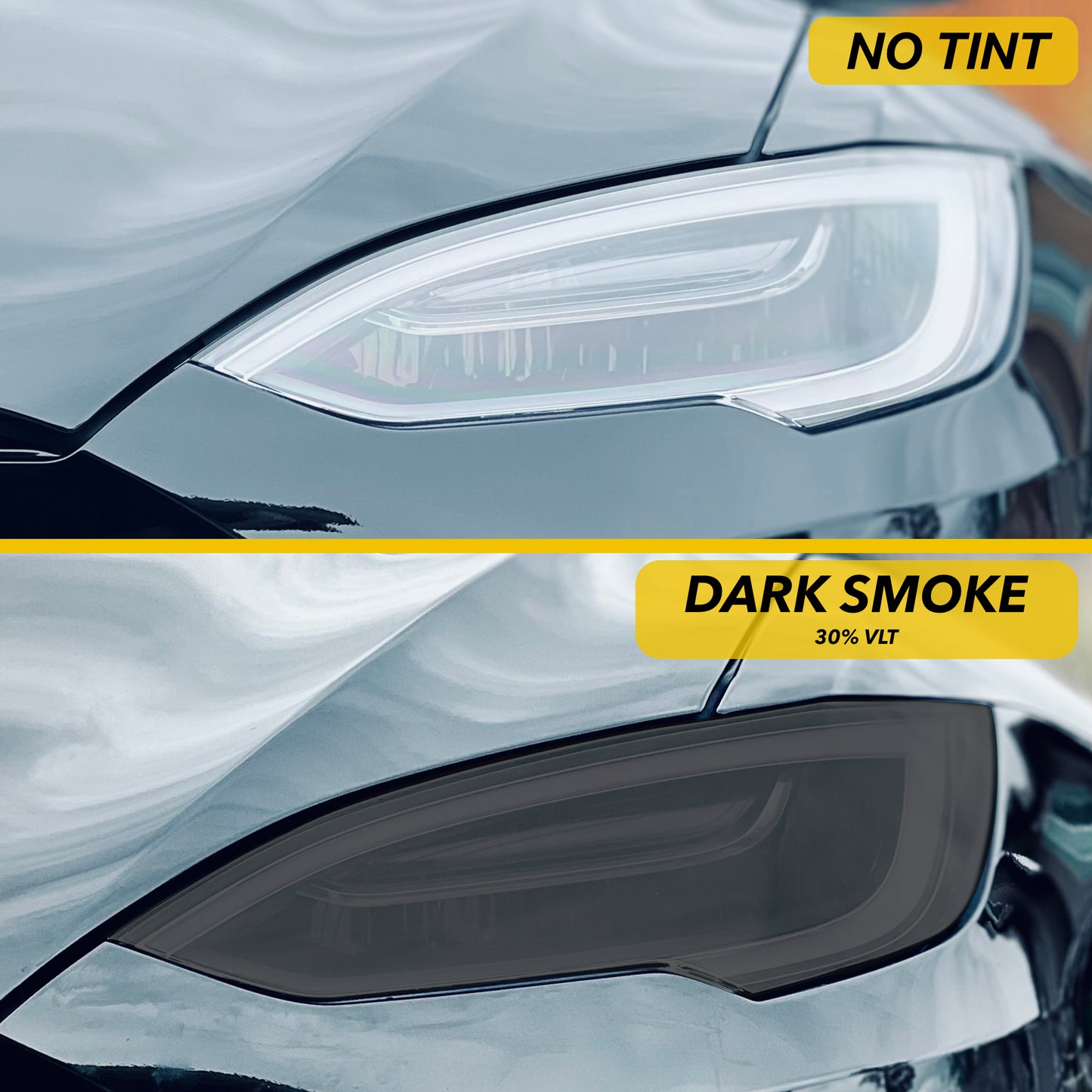 Headlights Smoke Tint for Tesla Model S (2016+ including Plaid)