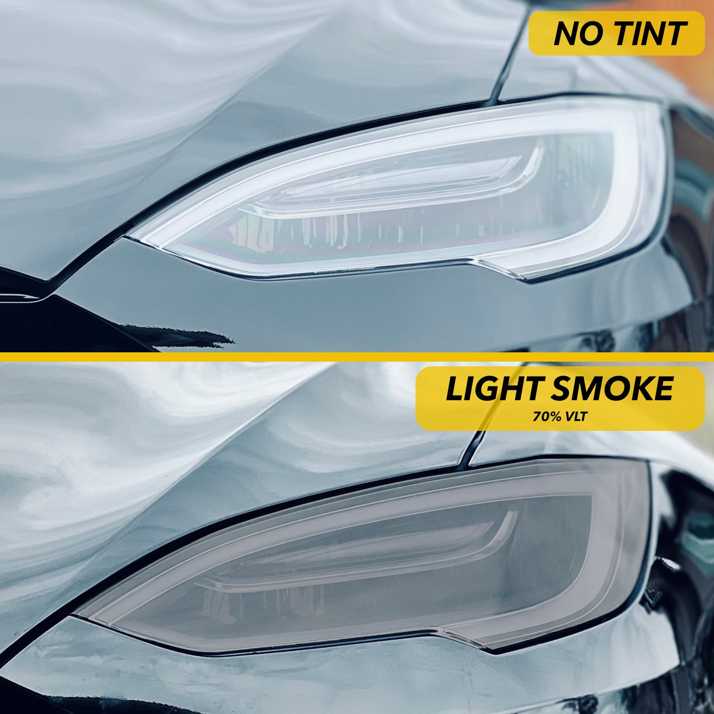 Headlights Smoke Tint for Tesla Model S (2016+ including Plaid)