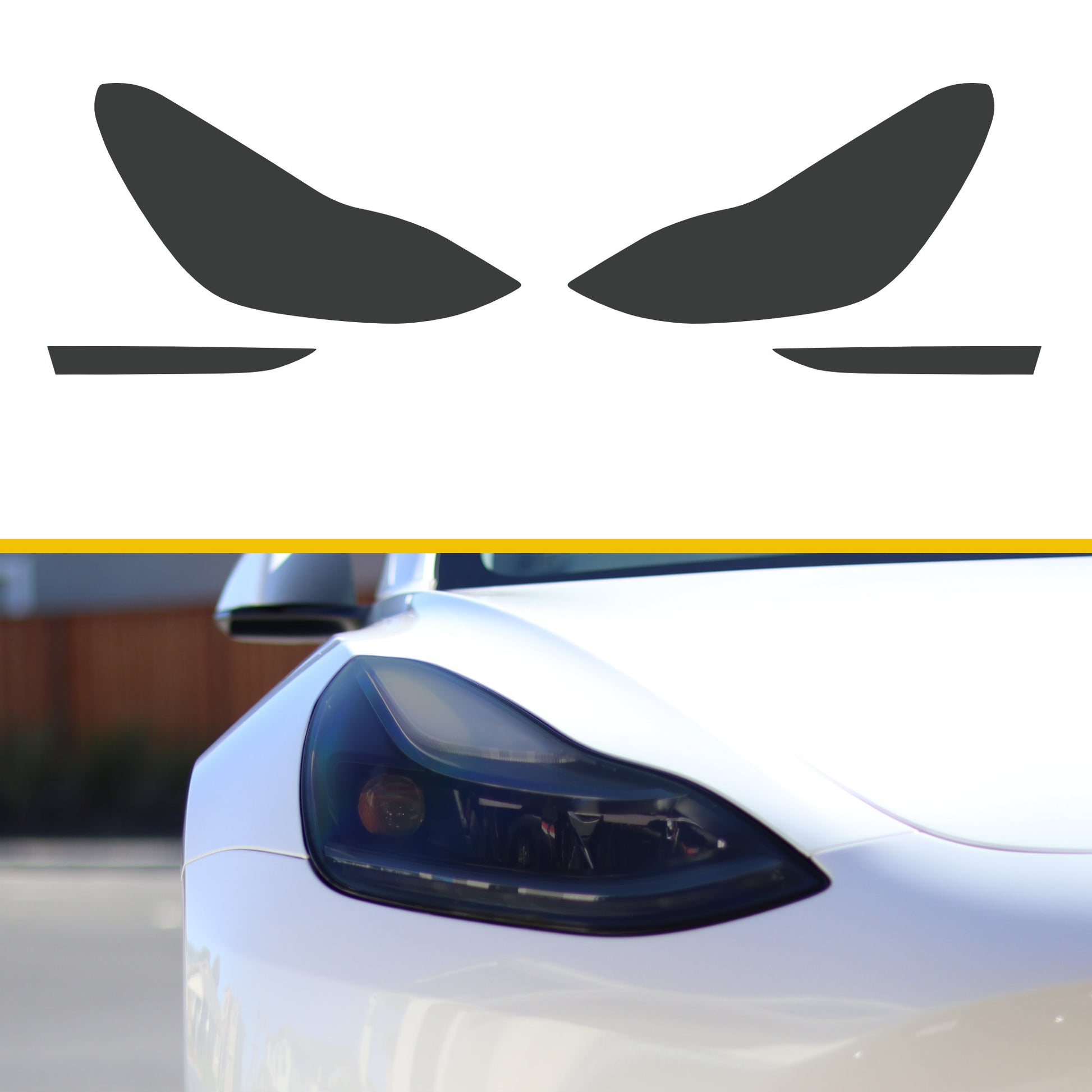 Tesla Model X Grill White Outline - Tesla Car - Sticker