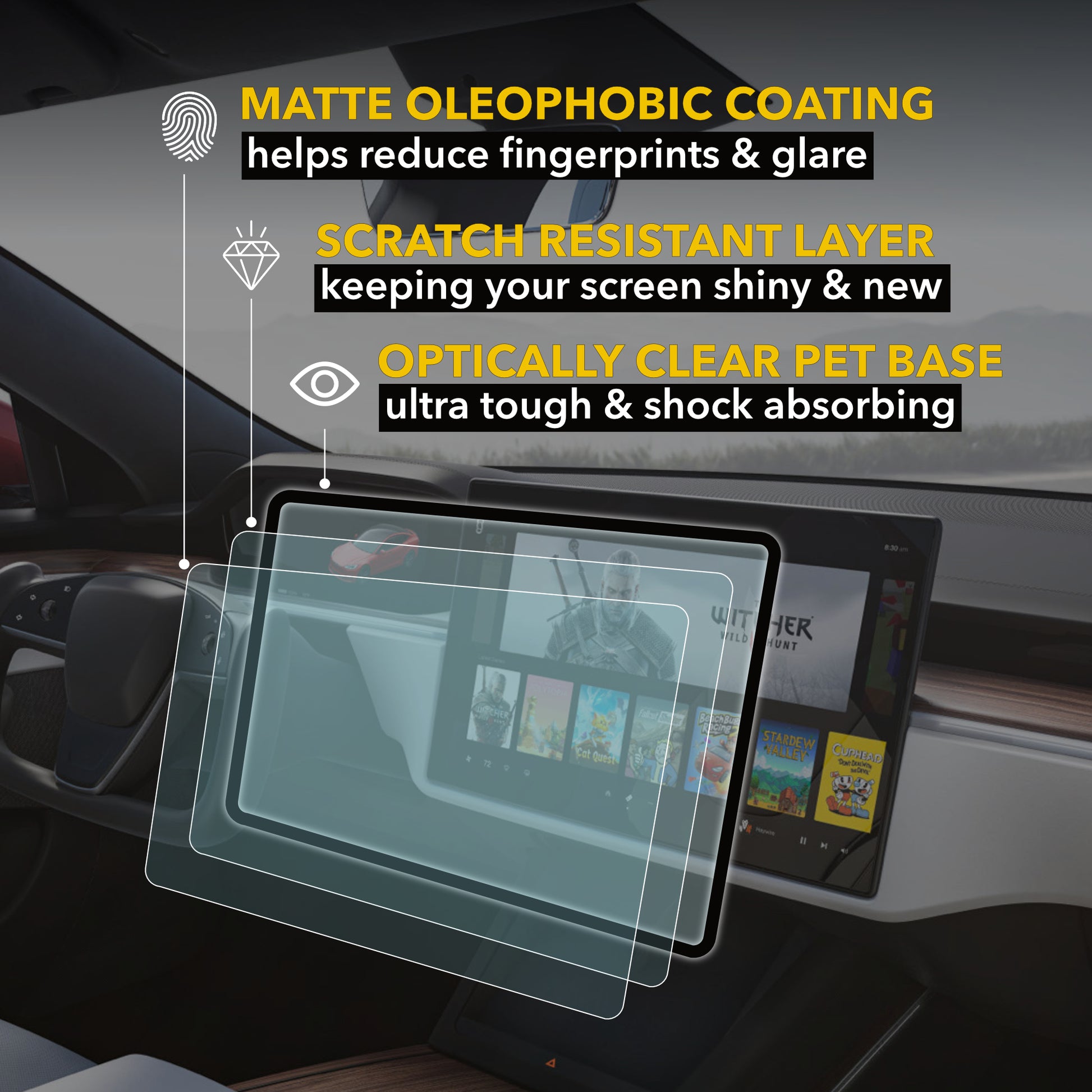 Tesla Model S Touchscreen (17) Matte Screen Protector