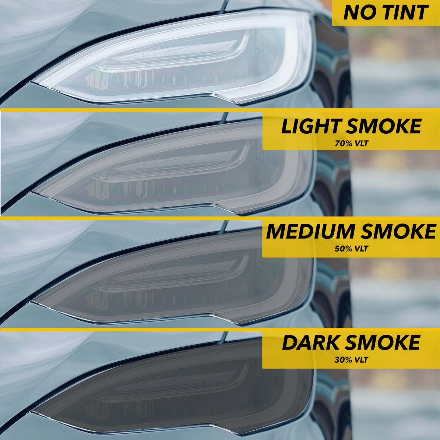 Headlights Smoke Tint for Tesla Model S (2016+ including Plaid)