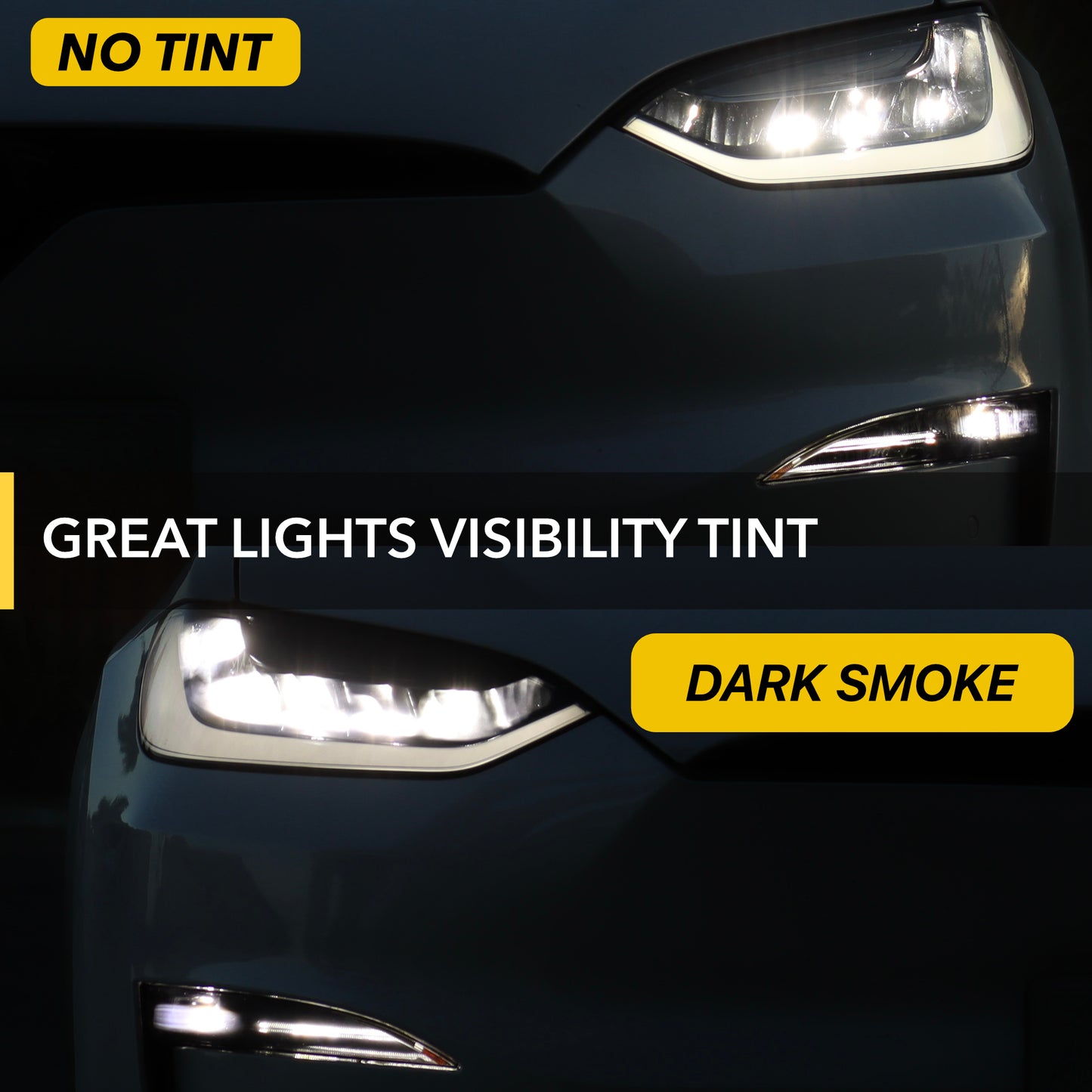 Headlights Smoke Tint for Tesla Model X (2016+ including Plaid)