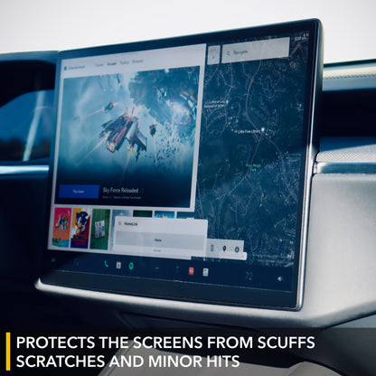 Front & Rear Screen Protectors for Tesla Model X/S 2023+, Clear HD | 9H PET