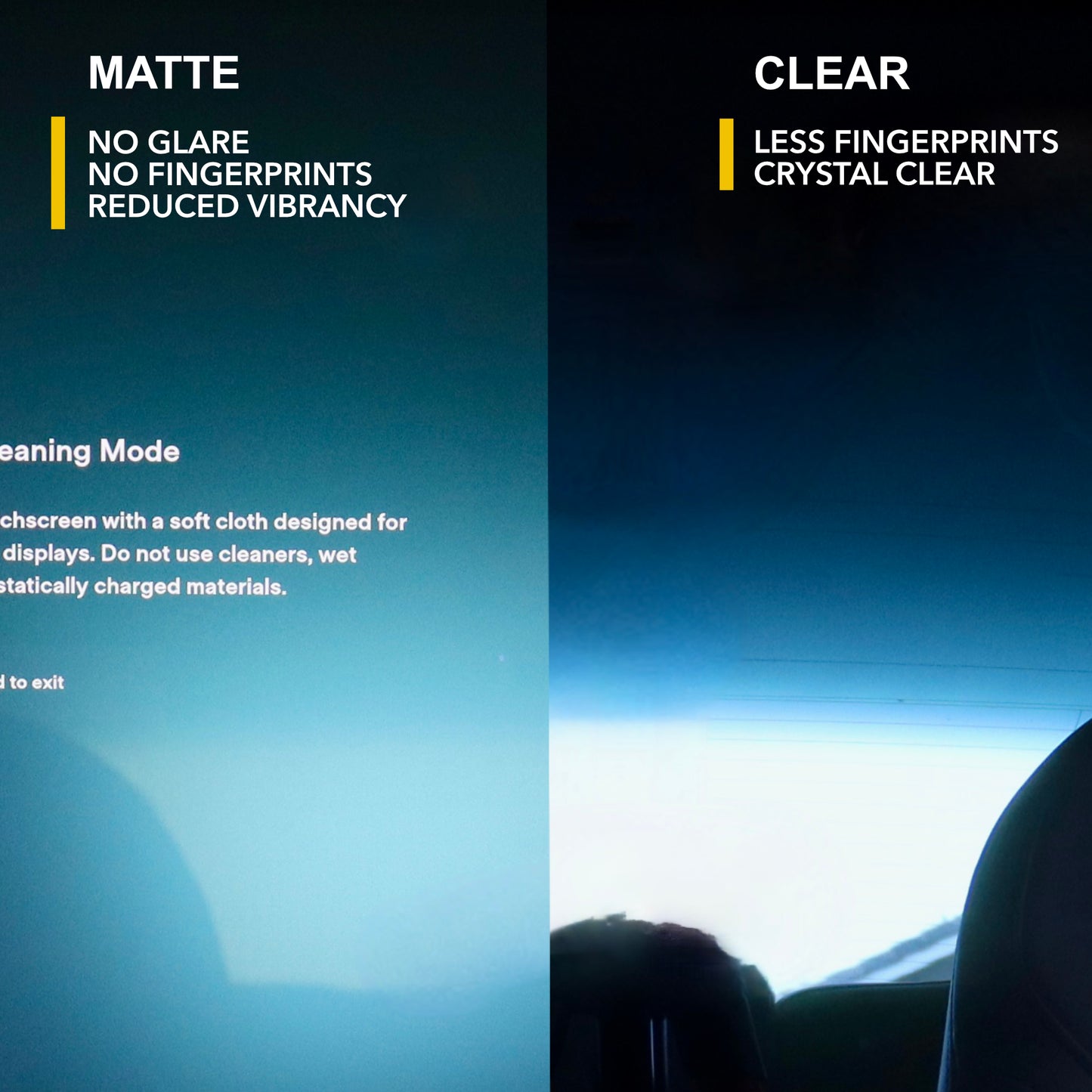 Front & Rear Screen Protectors for Tesla Model X/S 2023+, Clear HD | 9H PET